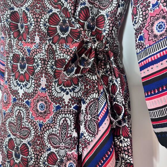 Wrap Dress Womens Small Whimsical Cottage Fairy Flowy Romance Feminine Drapey V - Picture 7 of 12